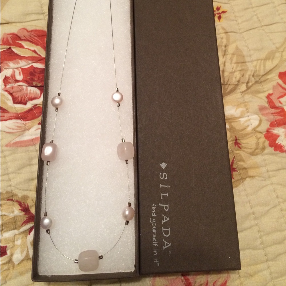 Silpada necklace with pink stones